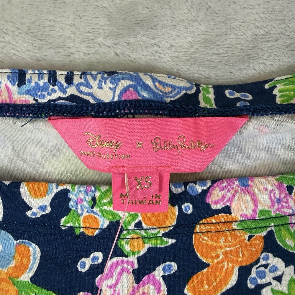 Disney X Lilly Pulitzer Dress XS Mickey & Minnie Mouse Long Sleeve Tropical - Picture 4 of 14